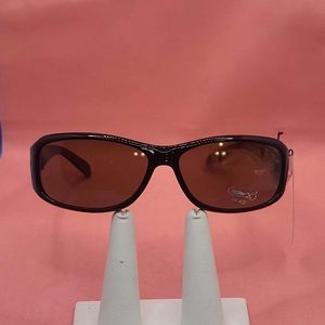 NWT Solar X UV 400 Black Frame Brown Lens Sunglasses